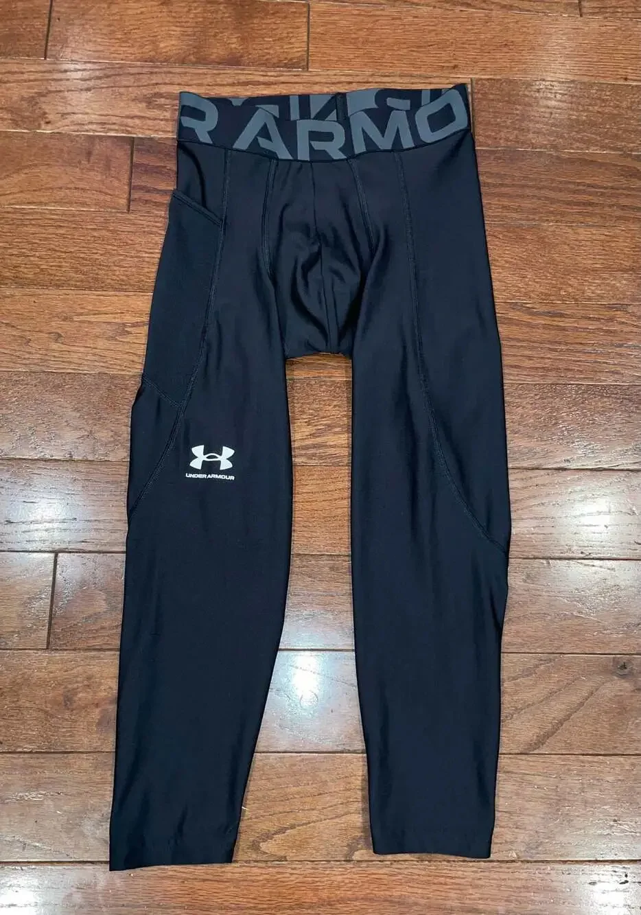 Under Armour HeatGear Compression 3/4 Tights Black Gym Running SM